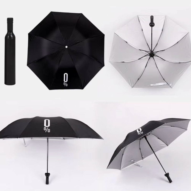 Compact UV Rain Umbrella with Bottle Case